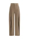 Brunello Cucinelli Jewel Embellished Wide Leg Trousers In Brown