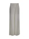 Brunello Cucinelli Wide Leg Pants In Cream
