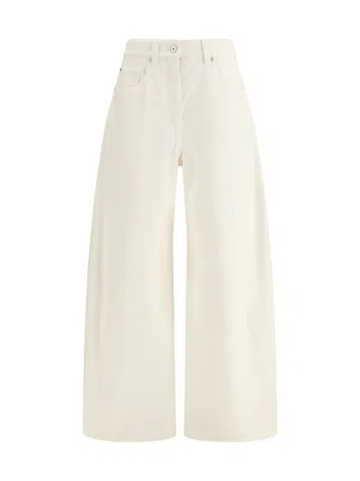 Brunello Cucinelli High-rise Wide-leg Jeans In White