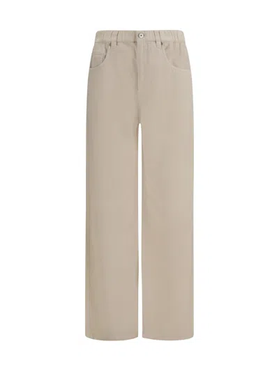 Brunello Cucinelli Women Wide-leg Jeans In Neutral