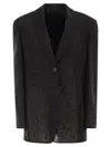 Brunello Cucinelli Transparent-insert Single-breasted Blazer In Black