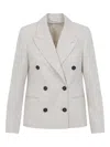 Brunello Cucinelli Women Wool And Cashmere Blazer In Gray