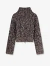Brunello Cucinelli Women Wool And Cashmere Cardigan With Sequins In Gray