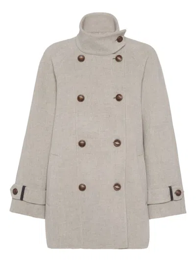 BRUNELLO CUCINELLI BRUNELLO CUCINELLI WOMEN WOOL AND CASHMERE COAT