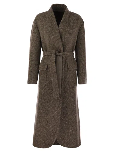 Brunello Cucinelli Wool And Cashmere Coat In Brown