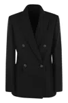 Brunello Cucinelli Double-breasted Fitted Blazer In Black