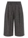 Brunello Cucinelli Women Wool Bermuda Shorts In Gray