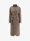 Brunello Cucinelli Padded Wool Blend Coat With Back Slit In Brown