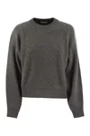 Brunello Cucinelli Dazzling Ribbed Sweater In Cashmere And Wool In Grey