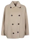 Brunello Cucinelli Brown Double Breasted Jacket In Beige