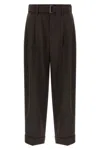 Brunello Cucinelli Baggy Wool Pants In Black