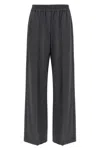 Brunello Cucinelli Relaxed Wide-leg Trousers With Textured Finish In Gray