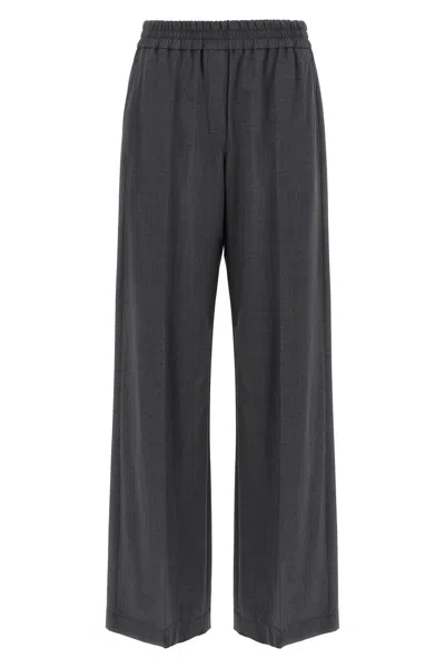 Brunello Cucinelli Women Wool Pants In Gray