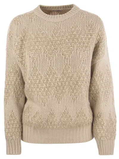 BRUNELLO CUCINELLI BRUNELLO CUCINELLI WOMEN WOOL, SILK AND CASHMERE SWEATER