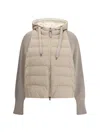 Brunello Cucinelli Women Wool Sleeved Down Jacket In Neutral