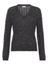 Brunello Cucinelli Women Wool Sweater In Black
