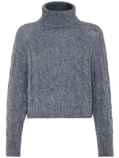 BRUNELLO CUCINELLI WOMEN'S WOOL TURTLE-NECK JUMPER SWEATER