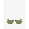 Brunello Cucinelli Womens Silver Bc2010st Paloma Rectangular-frame Metal Sunglasses In Silver