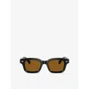 Brunello Cucinelli Womens Black Bc4018s Jared Rectangle-frame Acetate Sunglasses In Black