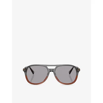 Brunello Cucinelli Womens Black Bc4025s Pilot-frame Acetate Sunglasses In Pink