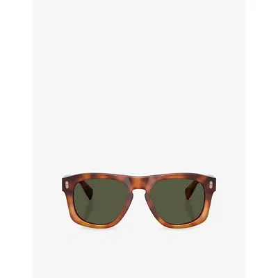 Brunello Cucinelli 4026s Pillow-frame Acetate Sunglasses In Brown