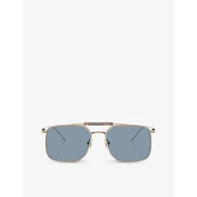 Brunello Cucinelli Womens Bc2005st Square-frame Titanium Sunglasses Gold