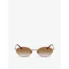 Brunello Cucinelli Womens Pink Bc2006st Oval-frame Titanium Sunglasses In Pink