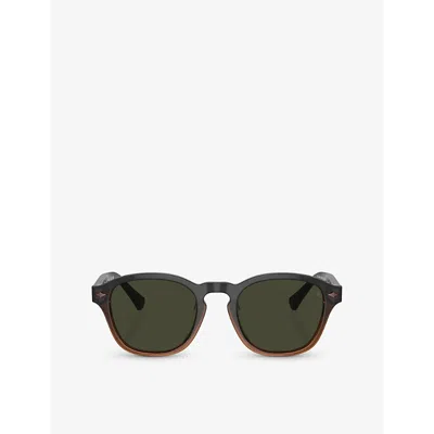 Brunello Cucinelli Womens Brown Bc4006s Round-frame Acetate Sunglasses