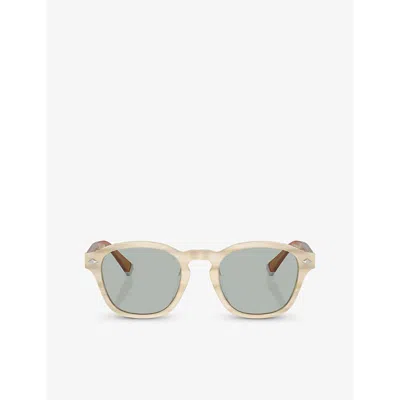 Brunello Cucinelli Bc4006s Round-frame Sunglasses In Panama