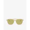 Brunello Cucinelli Womens  Bc4001s Pillow-frame Acetate Sunglasses In Cream