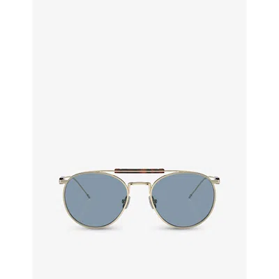 Brunello Cucinelli Womens  Bc2004st Sartorial Sunset Phantos-frame Titanium Sunglasses In Blue