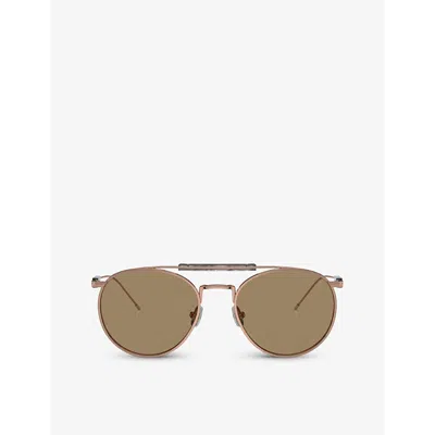 BRUNELLO CUCINELLI WOMENS GOLD BC2004ST SARTORIAL SUNSET PHANTOS-FRAME TITANIUM SUNGLASSES