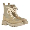 Brunello Cucinelli Round-toe Lace-up Ankle Boots In Gold