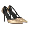 Brunello Cucinelli Bead-embellished Cutout Mirrored-leather Pumps In Gold
