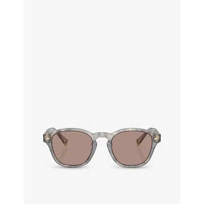 BRUNELLO CUCINELLI WOMENS GREY BC4006S ROUND-FRAME ACETATE SUNGLASSES