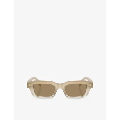 Brunello Cucinelli 4019s Marla Rectangle-frame Acetate Sunglasses In Neutral