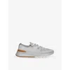 Brunello Cucinelli And-embossed Knitted Low-top Trainers In White/oth