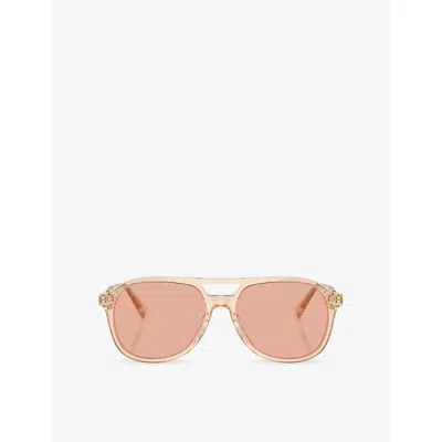 Brunello Cucinelli Womens Yellow Bc4025s Pilot-frame Acetate Sunglasses