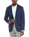 Brunello Cucinelli Man Blazer Slate Blue Size 38 Wool, Cotton In Blue