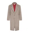 Brunello Cucinelli Chevron-pattern Single-breasted Coat In Gray
