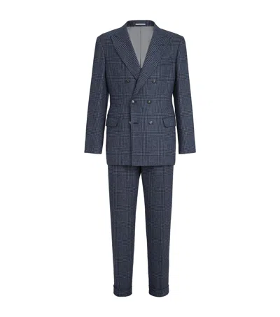 Brunello Cucinelli Wool-alpaca-silk 2-piece Suit In Blue