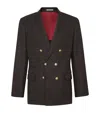 Brunello Cucinelli Prince Of Wales One-and-a-half Breasted Blazer With Metal Buttons Clothing In Brown