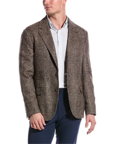 Brunello Cucinelli Wool & Alpaca-blend Blazer In Brown