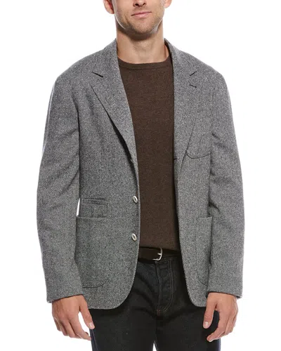 Brunello Cucinelli Wool & Cashmere-blend Jacket In Gray