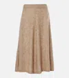 Brunello Cucinelli Wool And Cashmere-blend Midi Skirt In Brown