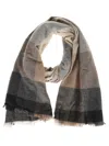Brunello Cucinelli Check Cashmere Blend Scarf In Multicolor