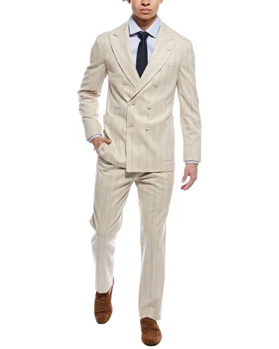 Brunello Cucinelli Wool & Cashmere-blend Suit In Neutral