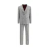 Brunello Cucinelli Men Wool And Cashmere Buttoned Grisaille Suit In Gray