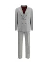 Brunello Cucinelli Men Wool And Cashmere Buttoned Grisaille Suit In Gray