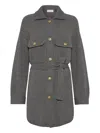 Brunello Cucinelli Virgin Wool-cashmere-silk Cardigan In Gray